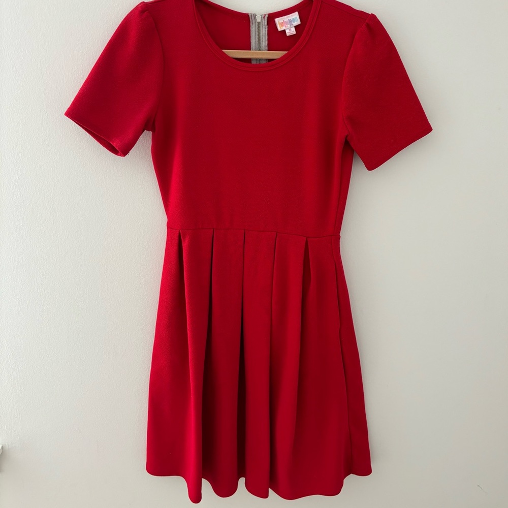 Solid red LuLaRoe Amelia dress medium